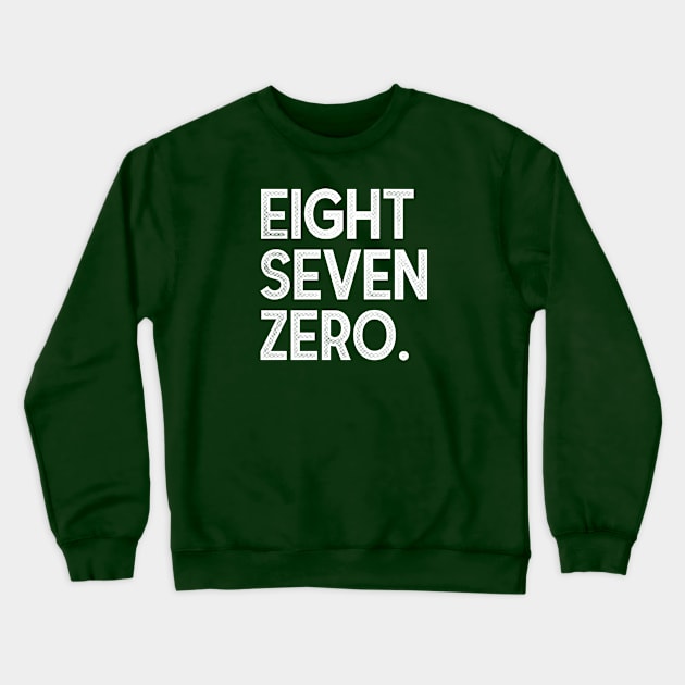 EightSevenZero. Crewneck Sweatshirt by rt-shirts